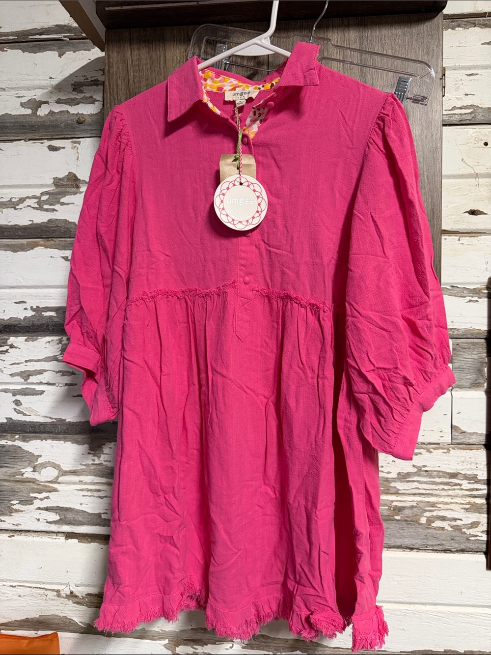 Umgee Fuchsia Popover Tunic Top